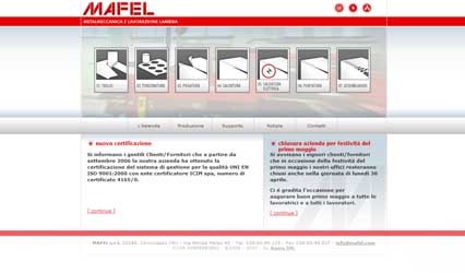 Home Page del sito di Mafel s.r.l. - Apre una nuova finestra