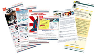 esempi di newsletter realizzate con lo strumento sviluppato da Axura